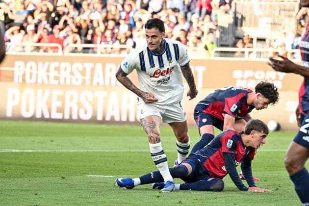 Gianluca Scamacca of Atalanta, Esultanza, Joy, Celebration After scoring goal, during Cagliari Calcio vs Atalanta BC, Italian soccer Serie A match in Cagliari, Italy, April 27 2026  Copyright: xLuigixCanu IPAxSportx xipa-agency.netx xx IPA_74276641 IPA_Agency_IPA74276641