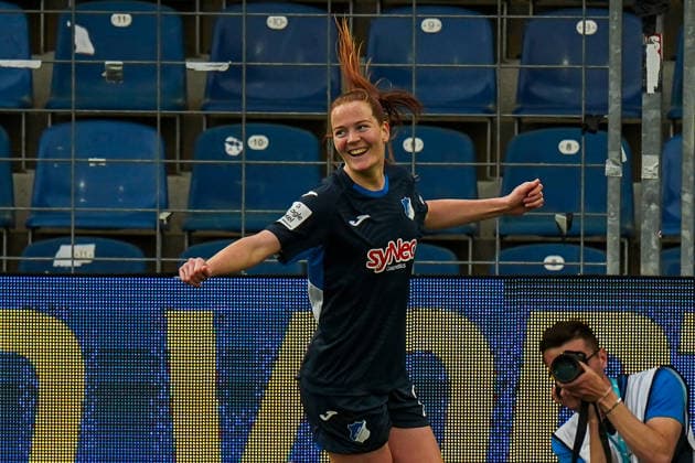Deutschland: Fussball Google Pixel Frauen-Bundesliga 2025 2026 , 23. Spieltag - TSG Hoffenheim Frauen vs 1. FC Köln Frauen - Dietmar-Hopp-Stadion (Hoffenheim) : NikÃ e van Dijk Nikee van Dijk (TSG Hoffenheim Frauen, 25) , Torjubel, Jubel, Emotionen, Geste, Gestik, Mimik Copyright: xBennetxLongx
