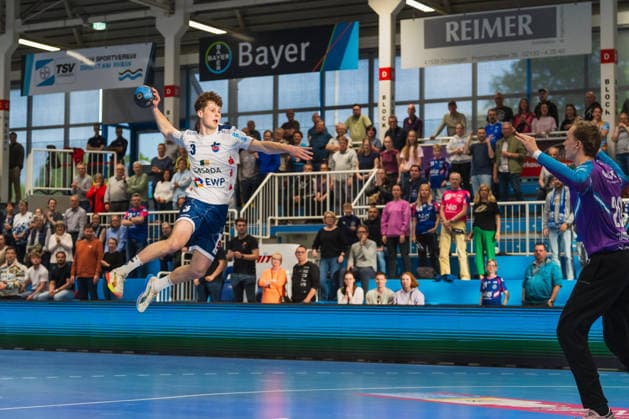 Marvin Siemer (1.VFL Potsdam, 03) mit einem Sprungwurf TSV Dormagen vs. 1.VFL Potsdam, Handball, 2.HBL, 29.Spieltag, Saison 2025 26, 27.04.2026, TSV Dormagen vs. 1.VFL Potsdam, Handball, 2.HBL, 29.Spieltag, Saison 2025 26, 27.04.2026 Dormagen Copyright: xEibner-Pressefoto LukasxBaldygax EP_LBA