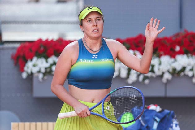 April 27, 2026, Madrid, Madrid, Spain: Linda Noskova of Czech Republic reacts after winning against Coco Gauff of USA during the Mutua Madrid Open 2026, ATP, Tennis Herren Masters 1000 and WTA, Tennis Damen 1000, at La Caja Magica on April 27, 2026 in Madrid, Spain. Madrid Spain - ZUMAa181 20260427_zaa_a181_376 Copyright: xIrinaxR.xHipolitox