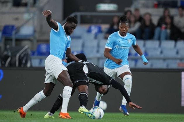 Lazio™s Boulaye Dia Udinese™s Christian Kabasele during the Serie A EniLive soccer match between Lazio and Udinese at the Rome s Olympic stadium, Italy - Monday April 27, 2026 - Soccer ( Photo by Alfredo Falcone LaPresse )  Copyright: xAlfredoxFalcone LaPressex