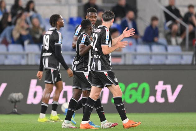 RECORD DATE NOT STATED 27th April 2026, Stadio Olimpico, Rome, Italy; Italian Serie A Football; Lazio versus Udinese; Adam Buksa of Udinese celebrates after scoring goal in the 18th minute for 0-1 AllShotLive