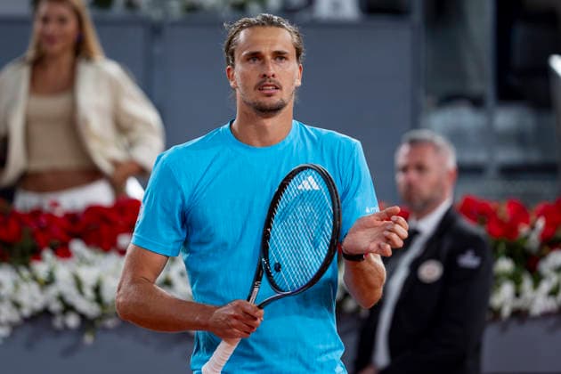Mutua Madrid Open - Day Eight MADRID, SPAIN - APRIL 27: Alexander Zverev of Germany celebrates the victory against Terence Atmane of France during the Men s Singles Third Round match on Day Eight during the Mutua Madrid Open 2026 tournament celebrated at La Caja Magica on April 27, 2026 in Madrid, Spain. Madrid La Caja Magica Madrid Spain Copyright: xAlbertoxGardinx AGardin_20260427_Tennis_Madrid_Day8_0671