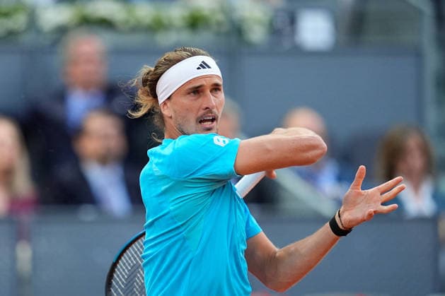 April 27, 2026, Madrid, Madrid, Spain: Alexander Zverev of Germany in action against Terence Atmane of France during the Mutua Madrid Open 2026, ATP, Tennis Herren Masters 1000 and WTA, Tennis Damen 1000, at La Caja Magica on April 27, 2026 in Madrid, Spain. Madrid Spain - ZUMAa181 20260427_zaa_a181_529 Copyright: xDennisxAgyemanx