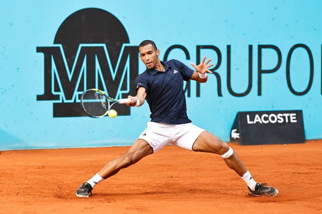 Felix Auger-Aliassime (CAN), APRIL 27, 2026 - Tennis : Felix Auger-Aliassime during singles Round of 32 match against Alexander Blockx on the ATP, Tennis Herren tour Masters 1000 tournaments Mutua Madrid Open tennis tournament at the Caja Magica in Madrid, Spain. Noxthirdxpartyxsales  aflo_328491889