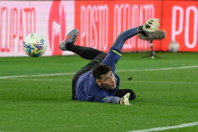 Lazioâ??s goalkeeper Edoardo Motta during the Italian Football Championship League A 2025 2026 match between SS Lazio vs Udinese Calcio at the Olimpic Stadium in Rome on 27 April 2026.  Copyright: xFabrizioxCorradetti IPAxSportx xipa-agency.netx xx IPA_74278487 IPA_Agency_IPA74278487