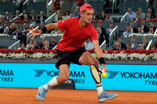 MADRID OPEN TENNIS 2026. ATP, Tennis Herren ZVEREV ¢ GER v ATMANE ¢ FRA Terence Atmane, France, during Madrid Open Tennis 2025 match. April 27, 2026.(ALTERPHOTOS Acero) MadridSpain  Copyright: xAcerox
