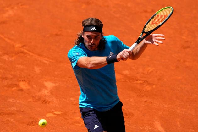 MADRID OPEN TENNIS 2026. ATP, Tennis Herren TSITSIPAS ¢ GRE v MERIDA ¢ ESP Stefanos Tsitsipas, Greece, during Madrid Open Tennis 2025 match. April 27, 2026.(ALTERPHOTOS Acero) MadridSpain  Copyright: xAcerox
