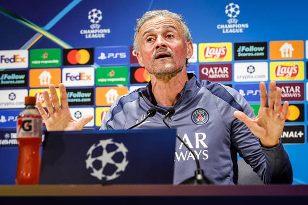 April 27, 2026, Poissy, France, France: Luis ENRIQUE of PSG during a Paris Saint-Germain press conference, PK, Pressekonferenz at Campus PSG on April 27, 2026 in Poissy near Paris, France. Poissy France - ZUMAm308 20260427_zsp_m308_014 Copyright: xMatthieuxMirvillex