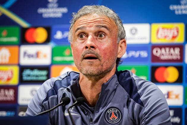 April 27, 2026, Poissy, France, France: Luis ENRIQUE of PSG during a Paris Saint-Germain press conference, PK, Pressekonferenz at Campus PSG on April 27, 2026 in Poissy near Paris, France. Poissy France - ZUMAm308 20260427_zsp_m308_011 Copyright: xMatthieuxMirvillex