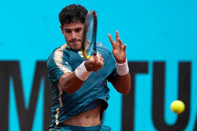 MADRID OPEN TENNIS 2026. ATP, Tennis Herren COBOLLI ¢ ITA v VALLEJO ¢ PAR Adolfo Daniel Vallejo, Paraguay, during Madrid Open Tennis 2025 match. April 27, 2026.(ALTERPHOTOS Acero) MadridSpain  Copyright: xAcerox
