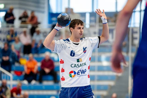 Dormagen, 27.04.2026, Handball, Herren, 2. Bundesliga, 29. Spieltag, 2025 2026: TSV Bayer Dormagen 1. VFL Potsdam Markus Mahr (1. VfL Potsdam, 6) während des Spiels