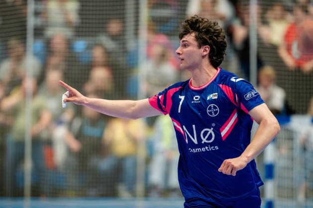 Dormagen, 27.04.2026, Handball, Herren, 2. Bundesliga, 29. Spieltag, 2025 2026: TSV Bayer Dormagen 1. VFL Potsdam Krischa Leis (TSV Bayer Dormagen, 7) während des Spiels