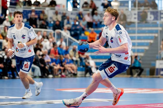 Dormagen, 27.04.2026, Handball, Herren, 2. Bundesliga, 29. Spieltag, 2025 2026: TSV Bayer Dormagen 1. VFL Potsdam Dustin Kraus (1. VfL Potsdam, 47) während des Spiels