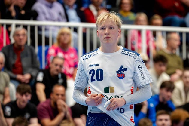 Dormagen, 27.04.2026, Handball, Herren, 2. Bundesliga, 29. Spieltag, 2025 2026: TSV Bayer Dormagen 1. VFL Potsdam Tim Hildenbrand (1. VfL Potsdam, 20) während des Spiels