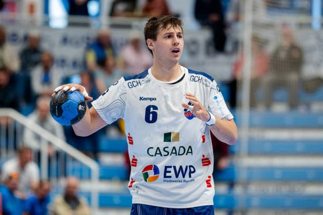 Dormagen, 27.04.2026, Handball, Herren, 2. Bundesliga, 29. Spieltag, 2025 2026: TSV Bayer Dormagen 1. VFL Potsdam Markus Mahr (1. VfL Potsdam, 6) während des Spiels
