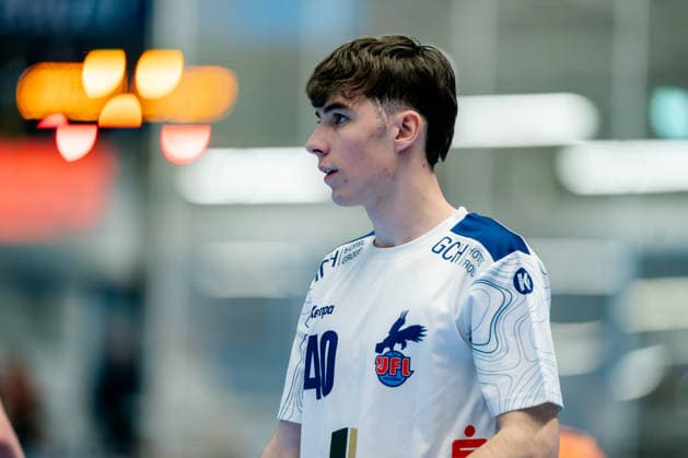 Dormagen, 27.04.2026, Handball, Herren, 2. Bundesliga, 29. Spieltag, 2025 2026: TSV Bayer Dormagen 1. VFL Potsdam Paul Hagen (1. VfL Potsdam, 40) während des Spiels