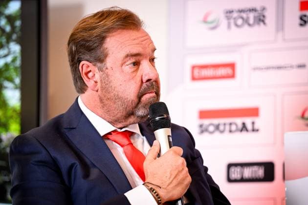 press conference, PK, Pressekonferenz Soudal Open Golf Tournament - 28 04 2026 STERREBEEK, BELGIUM - APRIL 28 : Jones Michael tournament director during the press conference ahead of the Soudal Open Golf Tournament at the House of Golf on April 28, 2026 in Sterrebeek, Belgium, 28 04 2026  Copyright: xTomasxSiskx