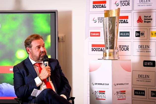 press conference, PK, Pressekonferenz Soudal Open Golf Tournament - 28 04 2026 STERREBEEK, BELGIUM - APRIL 28 : Jones Michael tournament director during the press conference ahead of the Soudal Open Golf Tournament at the House of Golf on April 28, 2026 in Sterrebeek, Belgium, 28 04 2026  Copyright: xTomasxSiskx