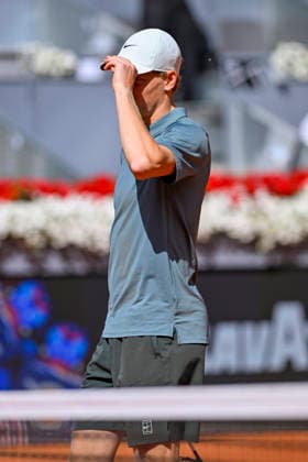 April 28, 2026, Madrid, Madrid, Spain: JANNIK SINNER of italy - NIKE during the Mutua Madrid Open 2026, ATP, Tennis Herren Masters 1000 and WTA, Tennis Damen 1000 tennis tournament, celebrated at Caja Magica on April 28, 2026 in Madrid, Spain. Mutua Madrid Open 2026 - Day 9 (04.28.26) - ZUMAc312 20260428_zsp_c312_021 Copyright: xOscarxManuelxSanchezx