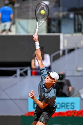 April 28, 2026, Madrid, Madrid, Spain: JANNIK SINNER of italy - NIKE during the Mutua Madrid Open 2026, ATP, Tennis Herren Masters 1000 and WTA, Tennis Damen 1000 tennis tournament, celebrated at Caja Magica on April 28, 2026 in Madrid, Spain. Mutua Madrid Open 2026 - Day 9 (04.28.26) - ZUMAc312 20260428_zsp_c312_039 Copyright: xOscarxManuelxSanchezx
