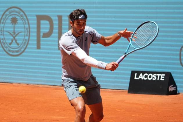 Jirí Lehecka (CHE) vs Lorenzo Musetti (ITA) during Masters Series Madrid 2026 in Madrid, 28 April 2026. Cordon Press 