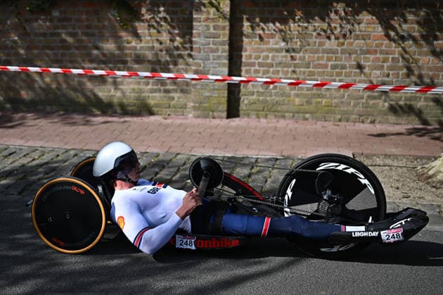 UCI Para Cycling Road World Cup: Round 2 Picture by Mathew Wells SWpix.com - 28 04 2026 - Cycling - UCI Para Cycling Road World Cup: Round 2 - Gistel, West Flanders, Belgium - Men H4 Individual Time Trial (ITT) - Callum Russell (Great Britain) Copyright: x xSWpix.comx(t axPhotographyxHubxLtd)xMathewxWells SWpix.comx SWP-3030-13458