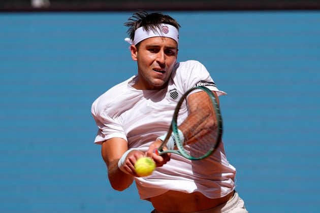 MADRID OPEN TENNIS 2026. ATP, Tennis Herren FILS ¢ FRA v ETCHEVERRY ¢ ARG Tomas Martin Etcheverry, Argentina, during Madrid Open Tennis 2025 match. April 28, 2026.(ALTERPHOTOS Acero) MadridSpain  Copyright: xAcerox