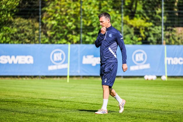 Training am 28.04.26, Herren, Fußball, Saison 2025 2026, 2.Liga, Karlsruher SC. Christian Eichner (KSC Trainer) im Training Karlsruhe Wildparkstadion Baden-Württemberg Germany