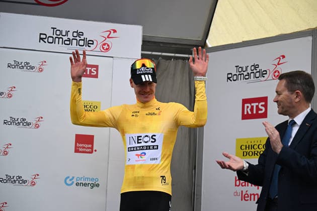 28-04-2026 Tour De Romandie; Tappa Prologo Villars Sur Glane; 2026, Ineos Grenadiers; Godon, Dorian; Lappartient, David; Villars Sur Glane; 