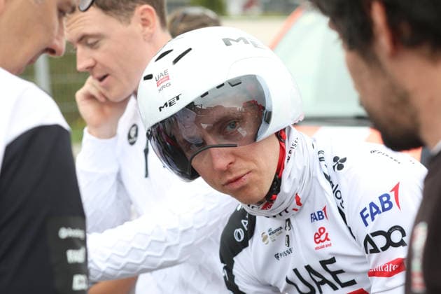 28.04.2026 Villars-sur-Glane, SCHWEIZ, Tour de Romandie 2026 Prolog Villars sur Glane - Villars sur Glane Tadej Pogacar SLO Team UAE Emirates