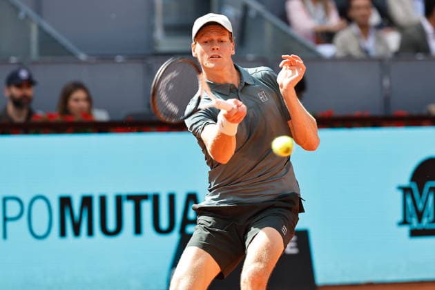 Jannik Sinner (ITA), APRIL 28, 2026 - Tennis : Jannik Sinner during singles Round of 16 match against Cameron Norrie on the ATP, Tennis Herren tour Masters 1000 tournaments Mutua Madrid Open tennis tournament at the Caja Magica in Madrid, Spain. Noxthirdxpartyxsales  aflo_328584459
