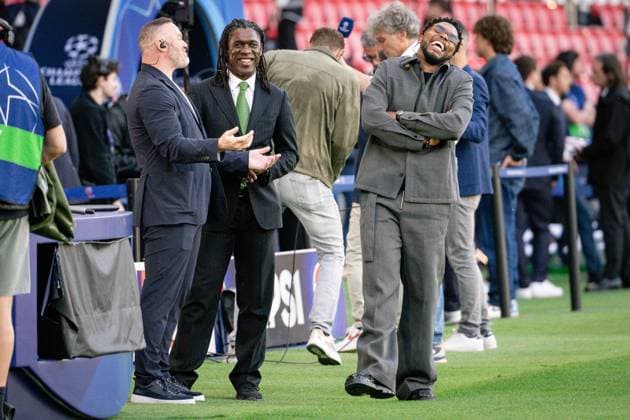 Hendrik Lamar, Wayne Rooney und Clarence Seedorf, Paris Saint-Germain vs. FC Bayern München, Champions League, Halbfinale, 28.04.2026 Paris Paris Frankreich