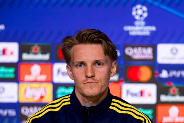 UEFA champions league - Atletico de Madrid vs Arsenal MADRID,SPAIN - 28 April:Martin Odegaard of Arsenal during the pre-match press conference, PK, Pressekonferenz of the UEFA Champions League 2025 26 semifinal first Leg match between Atletico de Madrid and Arsenal at Riyadh Air Metropolitano Stadium. (Photo by Guille Martinez f22photo) Madrid Riyadh Air Metropolitano Stadium Spain Copyright: xGuillermoxMartinezx