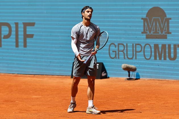 LorenzoMusetti (ITA), APRIL 28, 2026 - Tennis : Lorenzo Musetti during singles Round of 16 match against Jiri Lehecka on the ATP, Tennis Herren tour Masters 1000 tournaments Mutua Madrid Open tennis tournament at the Caja Magica in Madrid, Spain. Noxthirdxpartyxsales  aflo_328585908