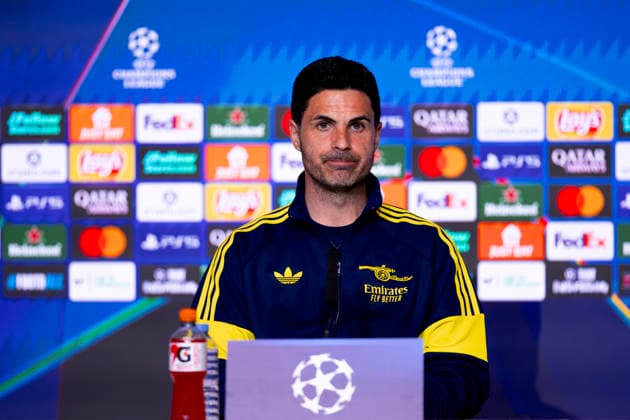 UEFA champions league - Atletico de Madrid vs Arsenal MADRID,SPAIN - 28 April:Head coach of Arsenal Mikel Arteta during the pre-match press conference, PK, Pressekonferenz of the UEFA Champions League 2025 26 semifinal first Leg match between Atletico de Madrid and Arsenal at Riyadh Air Metropolitano Stadium. (Photo by Guille Martinez f22photo) Madrid Riyadh Air Metropolitano Stadium Spain Copyright: xGuillermoxMartinezx