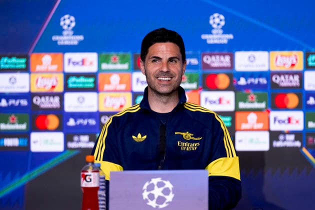 UEFA champions league - Atletico de Madrid vs Arsenal MADRID,SPAIN - 28 April:Head coach of Arsenal Mikel Arteta during the pre-match press conference, PK, Pressekonferenz of the UEFA Champions League 2025 26 semifinal first Leg match between Atletico de Madrid and Arsenal at Riyadh Air Metropolitano Stadium. (Photo by Guille Martinez f22photo) Madrid Riyadh Air Metropolitano Stadium Spain Copyright: xGuillermoxMartinezx