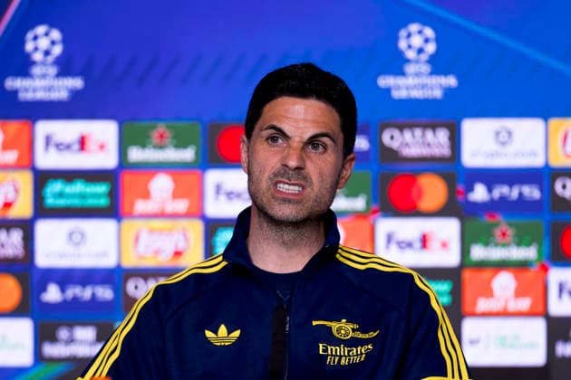 UEFA champions league - Atletico de Madrid vs Arsenal MADRID,SPAIN - 28 April:Head coach of Arsenal Mikel Arteta during the pre-match press conference, PK, Pressekonferenz of the UEFA Champions League 2025 26 semifinal first Leg match between Atletico de Madrid and Arsenal at Riyadh Air Metropolitano Stadium. (Photo by Guille Martinez f22photo) Madrid Riyadh Air Metropolitano Stadium Spain Copyright: xGuillermoxMartinezx