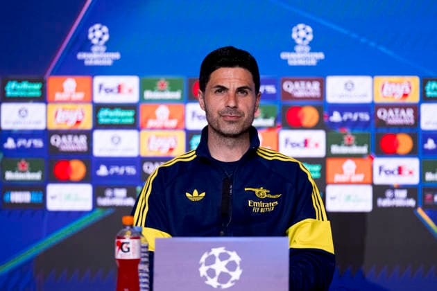 UEFA champions league - Atletico de Madrid vs Arsenal MADRID,SPAIN - 28 April:Head coach of Arsenal Mikel Arteta during the pre-match press conference, PK, Pressekonferenz of the UEFA Champions League 2025 26 semifinal first Leg match between Atletico de Madrid and Arsenal at Riyadh Air Metropolitano Stadium. (Photo by Guille Martinez f22photo) Madrid Riyadh Air Metropolitano Stadium Spain Copyright: xGuillermoxMartinezx