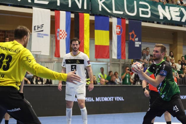 RK Nexe v THW Kiel - EHF European League Men 2025 2026 Tin Lucin of RK Nexe during the EHF European League Men 2025 26 quarter-finals 1st leg match between RK Nexe and THW Kiel at Sports Hall King Tomislav on April 28, 2026 in Nasice, Croatia.  DavidxJerkovic PIXSELL