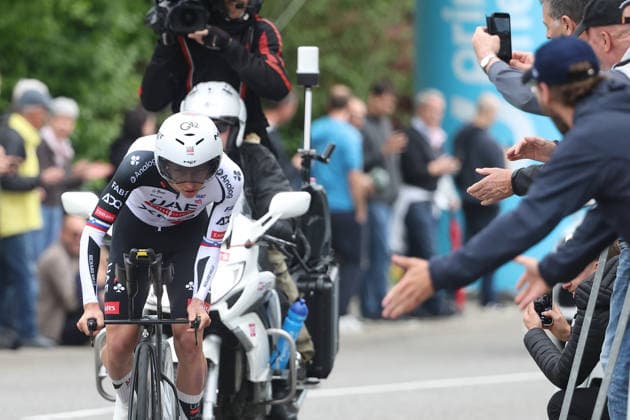 28.04.2026 Villars-sur-Glane, SCHWEIZ, Tour de Romandie 2026 Prolog Villars sur Glane - Villars sur Glane Tadej Pogacar SLO Team UAE Emirates