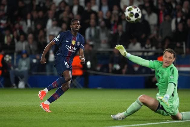 Ousmane Dembele of PSG shoots wide with just Manuel Neuer of Bayern Munich to beat Paris Saint-Germain v Bayern Munich, UEFA Champions League, Semi Final, First Leg, Football, Parc des Princes, Paris, France - 28 Apr 2026Paris Parc des Princes France EDITORIAL USE ONLY No use with unauthorised audio, video, data, fixture lists, club league logos or live services. Online in-match use limited to 120 images, no video emulation. No use in betting, games or single club league player publications. Copyright: xDavexWinter Shutterstockx 16847969ax