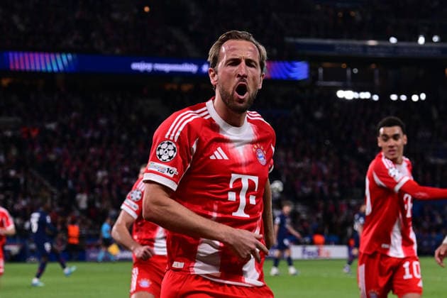Torjubel zum 0:1 durch Harry Kane 9 (FC Bayern Muenchen), Paris Saint-Germain vs. FC Bayern München, Champions League, Halbfinale, 28.04.2026 Paris Paris Frankreich