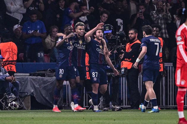 Torjubel zum 2:1 durch Joao Neves 87 (Paris Saint-Germain), Paris Saint-Germain vs. FC Bayern München, Champions League, Halbfinale, 28.04.2026 Paris Paris Frankreich