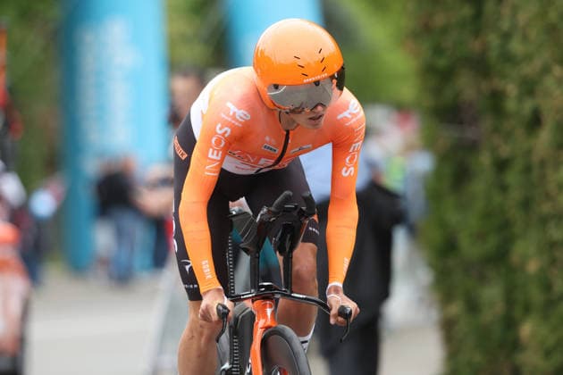 28.04.2026 Villars-sur-Glane, SCHWEIZ, Tour de Romandie 2026 Prolog Villars sur Glane - Villars sur Glane Oscar Onley GBR Team Ineos Grenadiers