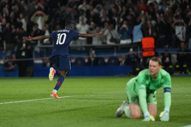 Manuel Neuer of Bayern Munich reacts after Ousmane Dembele of PSG puts his side 3-2 ahead with a penalty Paris Saint-Germain v Bayern Munich, UEFA Champions League, Semi Final, First Leg, Football, Parc des Princes, Paris, France - 28 Apr 2026Paris Parc des Princes France EDITORIAL USE ONLY No use with unauthorised audio, video, data, fixture lists, club league logos or live services. Online in-match use limited to 120 images, no video emulation. No use in betting, games or single club league player publications. Copyright: xDavexWinter Shutterstockx 16847969bp