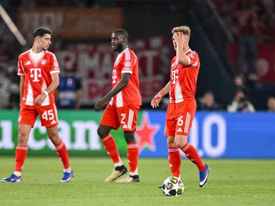 Aleksandar PavloviÄ‡ (FC Bayern München), Dayot Upamecano (FC Bayern München) und Joshua Kimmich (FC Bayern München) look dejected during the UEFA Champions League 2025 26 Semi Final First Leg match between Paris Saint-Germain and FC Bayern München at Parc des Princes on April 28, 2026 in Paris, France. (Photo by Harry Langer DeFodi Images) -