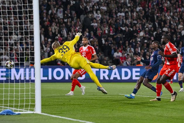 Dayot Upamecano (FC Bayern München) scores his team s third goal during the UEFA Champions League 2025 26 Semi Final First Leg match between Paris Saint-Germain and FC Bayern München at Parc des Princes on April 28, 2026 in Paris, France. (Photo by Harry Langer DeFodi Images) -