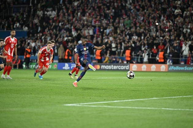 PSG v FC Bayern Munich - UEFA Champions League PARIS, FRANCE - APRIL 28: Ousmane Dembele of PSG scores a goal during the UEFA Champions League semi-final first leg match between PSG and FC Bayern Munich at Parc des Princes in Paris, France on April 28, 2026. Mustafa Yalcin Anadolu Paris France. Editorial use only. Please get in touch for any other usage.  Copyright: x2026xAnadoluxMustafaxYalcinx