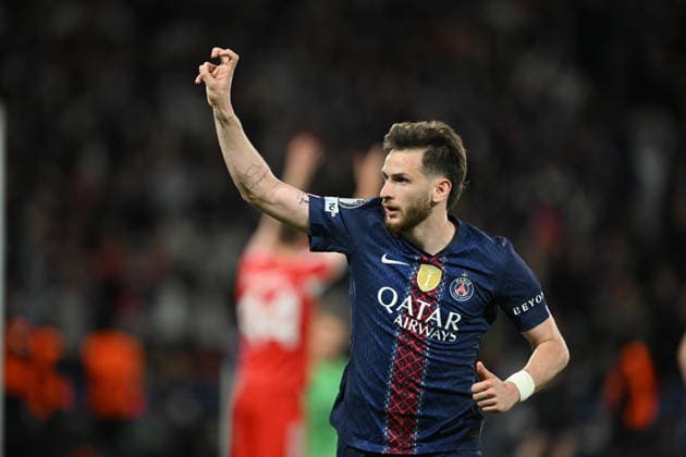 PSG v FC Bayern Munich - UEFA Champions League PARIS, FRANCE - APRIL 28: Khvicha Kvaratskhelia of PSG celebrates after scoring a goal during the UEFA Champions League semi-final first leg match between PSG and FC Bayern Munich at Parc des Princes in Paris, France on April 28, 2026. Mustafa Yalcin Anadolu Paris France. Editorial use only. Please get in touch for any other usage.  Copyright: x2026xAnadoluxMustafaxYalcinx